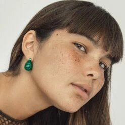 Best Pirce 😍 SHOP SHASHI Malachite Drop Earring 🎁 -S H A S H I Shop Malachite Earring Model 3
