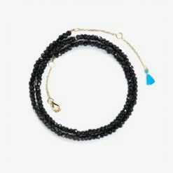Cheap ⭐ SHOP SHASHI Aisha Necklace/Wrap, Black Spinel 👍