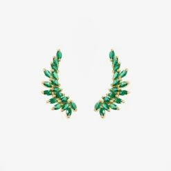 Brand new π SHOP SHASHI Isabella Ear Climber, Emerald β€οΈ