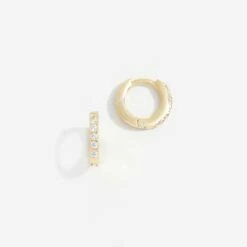 Cheapest ✨ SHOP SHASHI Katerina Pave Huggie Hoop 🎁 -S H A S H I Shop katerina pave huggie gold