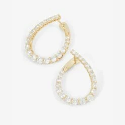 Cheap 🔔 SHOP SHASHI Pave Twist Hoop 🎁 -S H A S H I Shop pave twist